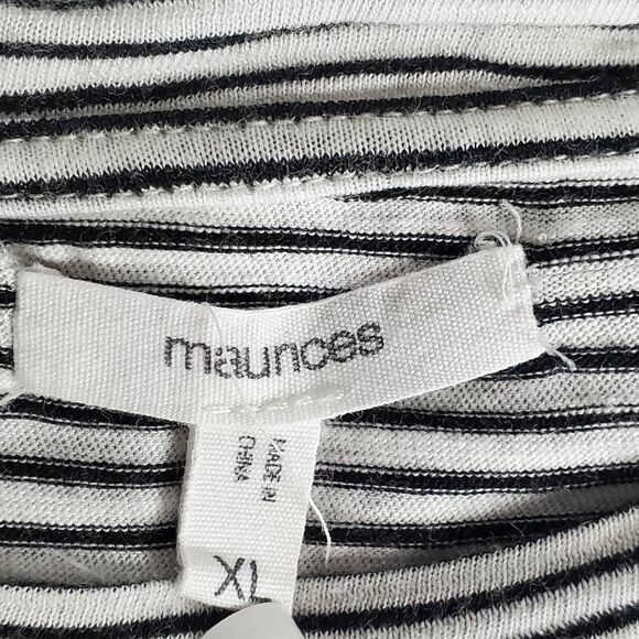 Maurices Women’s Top XL Black White Striped Short Sleeve Tee Modal Blend - Picture 6 of 8